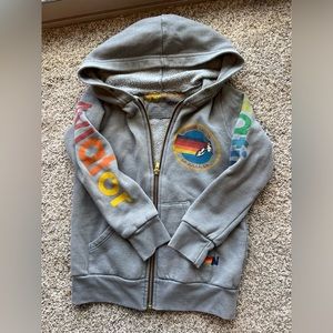 KID'S AVIATOR NATION ZIP HOODIE - HEATHER GREY